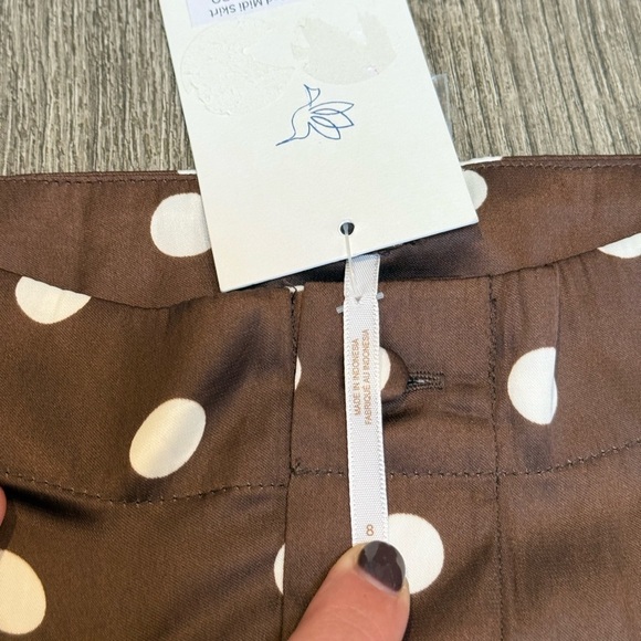 NWT Free People Analise Polka Dot Button-Up Midi Skirt – Pinecone Combo - Picture 10 of 10